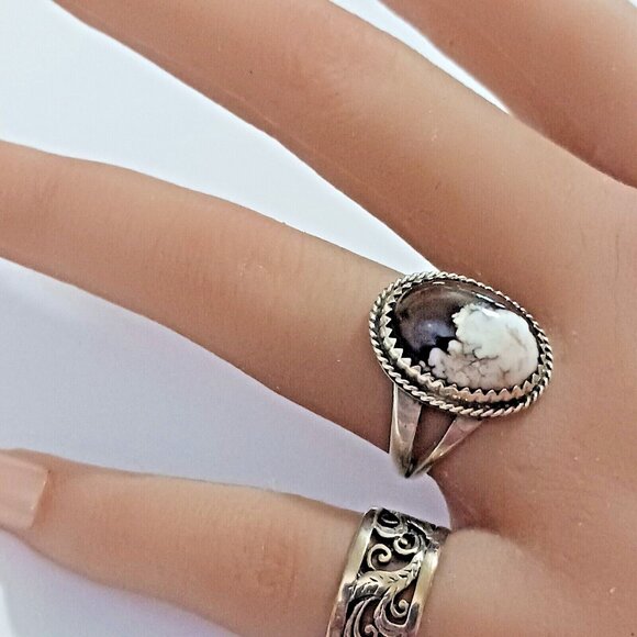 Navajo Wild Horse Signed Sterling Ring Unisex sz 7 (1531) - Picture 4 of 7